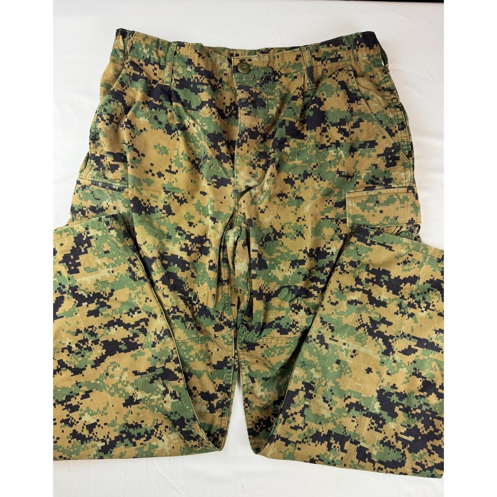 USMC MARPAT Woodland Digital Camo Cargo Trousers Military Tactical Pants Medium